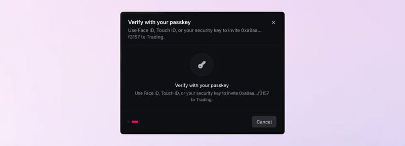 Verify with your passkey before inviting a member