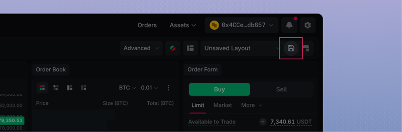 Save control next to Unsaved Layout
