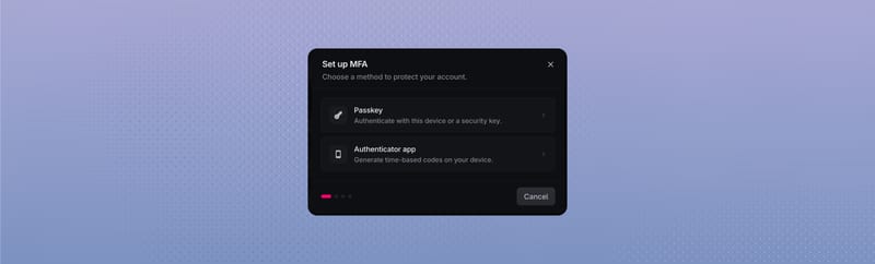 Set up MFA with Passkey or Authenticator app