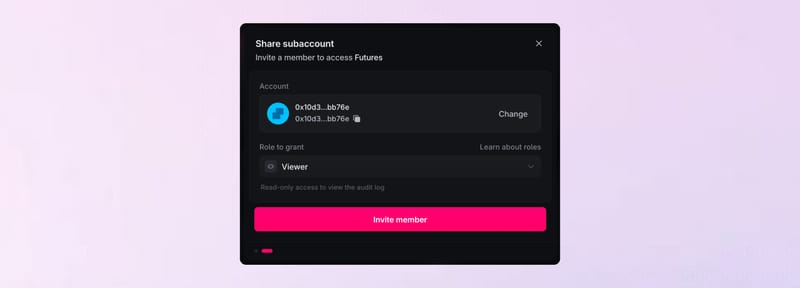 Share subaccount with Role to grant